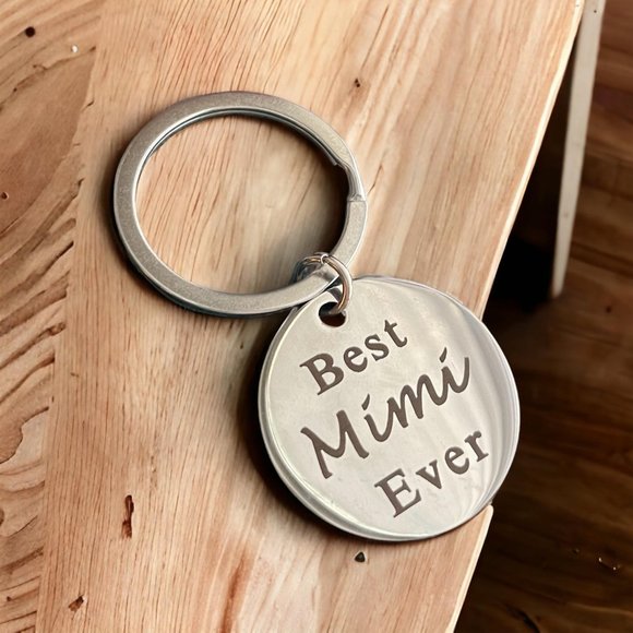 Stainless Steel Mimi Best Mimi ever Keychain Key ring - Picture 3 of 3